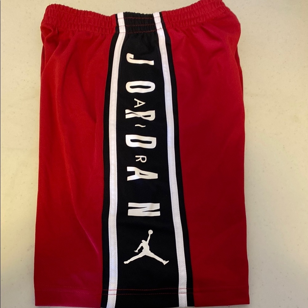 Kids Jordan Red Athletic Shorts - Picture 3 of 3